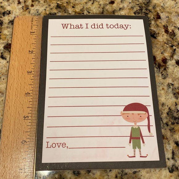 Petal Lane “Dear Secret Elf” pillow. 10” pillow with removable red slip cover. - Picture 10 of 11